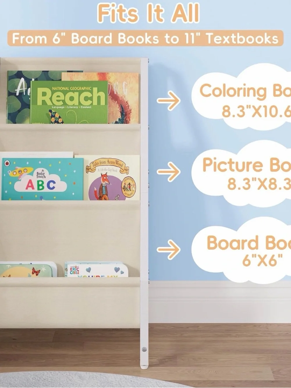 White Kids Bookshelf & Storage Organizer